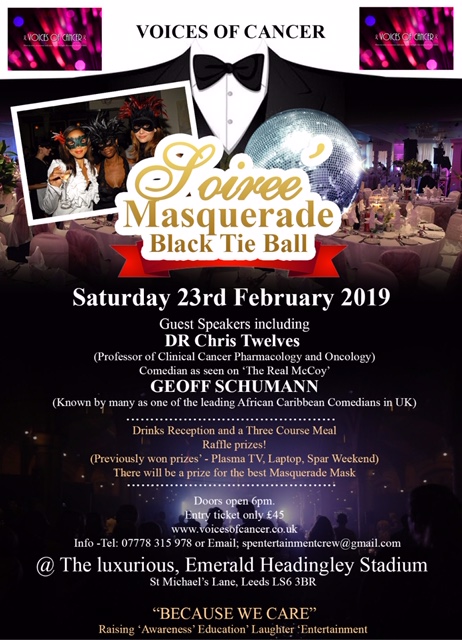 Voices Of Cancer - Soiree Masquerade Ball - Saturday 23rd February 2019